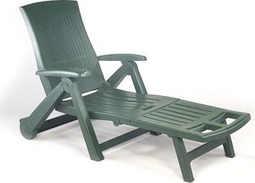 Leżak ogrodowy ZIRCONE, 72×195×101 cm, ciemnozielony I.P.A.E-Progarden