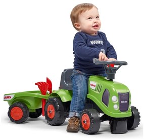 Falk traktorek baby claas zielony z przyczepką + akc. od 1 roku