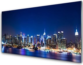 Panel Szklany do Kuchni Wieczorne Światła Miasta