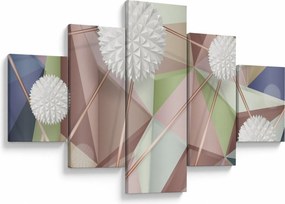 Obraz - Abstrakcja 3D w pastelowych kolorach (125x70 cm)