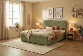 Łóżko CINDY 120x200 cm Zielony oliwkowy Bez materaca