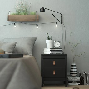 Szafka nocna z szufladami Madrid czarny mat