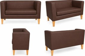 Sofa Monaco : Kolor nogi - Drewno, Kolor tkaniny - EKO-SKÓRA - 3D, Typ tkaniny - Eko-skóra , Wysokość nogi - 20 cm
