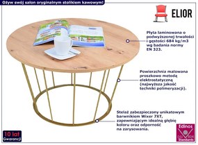 Industrialny stolik kawowy dąb artisan Horix 5X