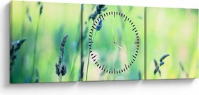 Obraz - Szczegół łąki (z zegarem) (90x30 cm)