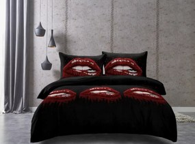 PrzytulneMieszkanie.pl PrzytulneMieszkanie.pl Pościel z mikrofibry ROUGEA czarna Rozmiar pościeli: 70 x 80 cm | 140 x 200 cm