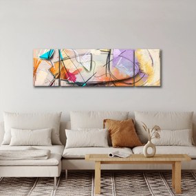 Obraz - Abstrakcja, ptaszek (170x50 cm)