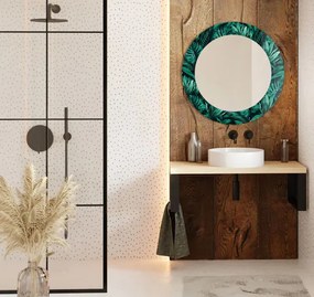Zielone okrągłe lustro w stylu nowoczesnym L7-H10