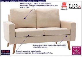 2-osobowa kremowa sofa - Eroa 2Q