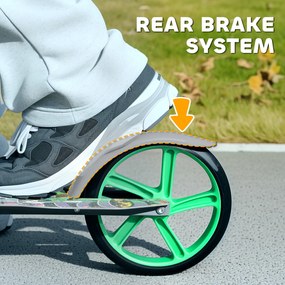 Hulajnoga AIYAPLAY, regulowana wysokość, hamulec tylny, składana, obciążenie do 100 kg, Zielona