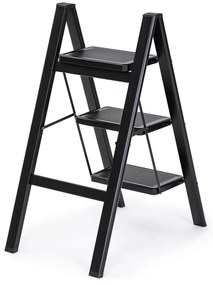 4Home Składane schodki stalowe Steel, 3 stopnie,czarne