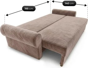 Sofa z Funkcją Spania RELON Beżowa Nowoczesna