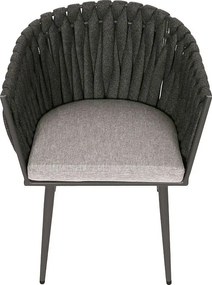 Krzesło do jadalni MCW-N38 (zestaw 2 sztuk),  antracyt poduszka jasnoszara