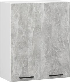 Dwudrzwiowa szafka kuchenna z półkami w kolorze betonu 80 cm  A9-H03