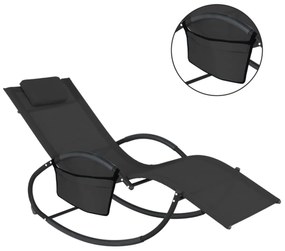 Leżak ogrodowy bujany 161 x 60 x 80 cm, czarny