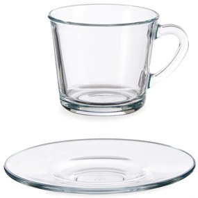 Serwis kawowy z przezroczystego szkła, 190 ml