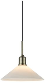 Lampa wisząca w kolorze mosiądzu z białym szklanym kloszem ø 25 cm Vela – Markslöjd