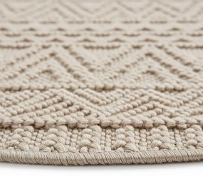 Dywan nowoczesny Helix Boho beżowy koło 120 cm x 120 cm