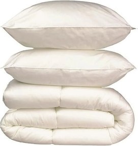 Zestaw Pościeli z Ciepłej Mikrofibry 200x200 cm + 2 Poduszki 60x60 cm Biały