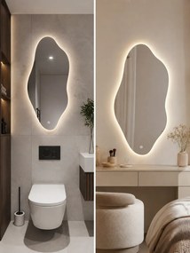 LUSTRO KAMYK LED 40x80 M-570 WŁĄCZNIK DOTYKOWY ŁAZIENKOWE Z PODŚWIETLENIEM