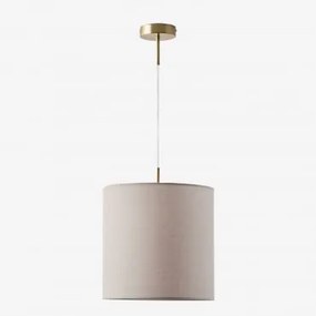 Lampa Sufitowa Wisząca Z Tkaniny Arlina Jasnoszary Taupe Ø30 Cm - ↑30 Cm Arlina & Złoty - Przezroczysty - Sklum
