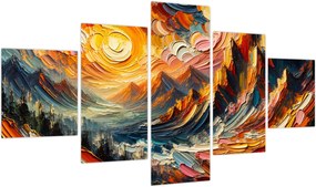 Obraz - Góry oświetlone słońcem (125x70 cm)