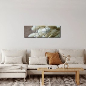 Obraz - Zajęczy ogonek (z zegarem) (90x30 cm)