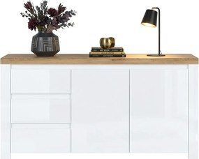 Skandynawska Duża Biały Komoda Połysk E2-E21
