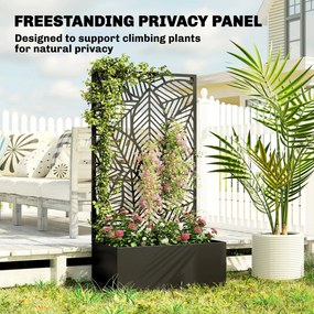 Outsunny podwyższana grządka metalowa z kratownicą dla pnączy, wolnostojąca lub do montażu na ścianie | Aosom PL