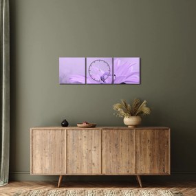 Obraz - Fioletowy kwiat (z zegarem) (90x30 cm)