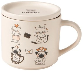 Pomarańczowe/beżowe porcelanowe kubki zestaw 2 szt. 350 ml Cats – Brandani