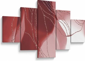Obraz - Czerwony abstrakcyjny kwiat N⁰1 (125x70 cm)