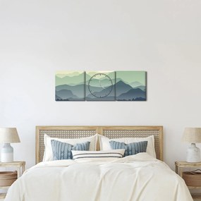 Obraz - Forest Mountain (z zegarem) (90x30 cm)
