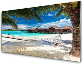 Szkło do Kuchni na Ścianę Lazurowe Wybrzeże Oceanu