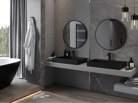 Mexen Loft lustro łazienkowe okragłe 70 cm, rama czarna - 9850-070-070-000-70