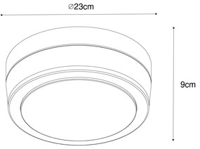 Zewnetrzna Nowoczesna lampa sufitowa ze stali 23 cm IP44 - Flavi Nowoczesny Oswietlenie zewnetrzne