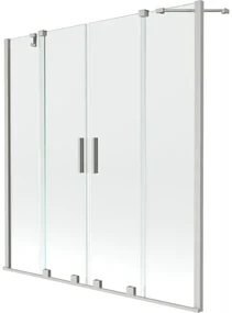 Mexen Velar Duo parawan nawannowy 2-skrzydłowy rozsuwany 140 x 150 cm, transparent, nikiel szczotkowany - 896-140-000-02-97
