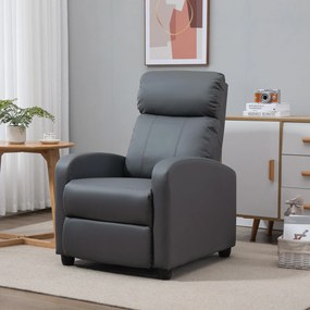 HOMCOM fotel masujący z pilotem i 8 programami, regulowany fotel z podnóżkiem, 68x88x98cm, szary | Aosom PL