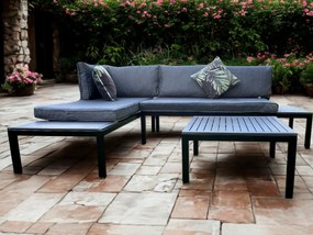 Komplet outletowy 2 x Sofa Narożna Dwuosobowa + Stoliczek Kawowy Czarny