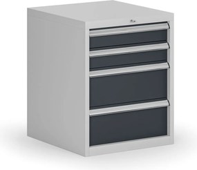 Kontener warsztatowy do zawieszenia G8, 4x szuflada, 560 x 600 x 700 mm, grafitowy