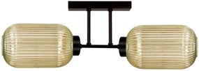 Sufitowa lampa z dwoma szklanymi kloszami beżowa H3-T83
