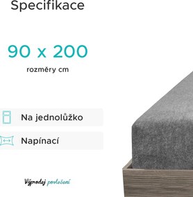 PrzytulneMieszkanie.pl Prześcieradło frotte jasnoszare 90 x 200 cm
