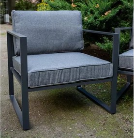Fotel ogrodowy Marinel – luksusowy fotel wypoczynkowy z aluminium z poduszkami outdoorowym