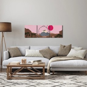 Obraz - Japonia N⁰2 (z zegarem) (90x30 cm)