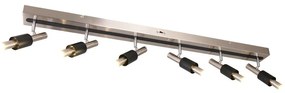 Czarna/w kolorze srebra lampa punktowa LED 20,5x120 cm Ikaris – Trio Select
