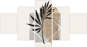 Obraz - Abstrakcja z tropikalnymi liśćmi N⁰1 (125x70 cm)