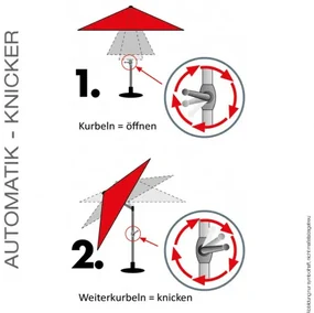 KNIRPS Automatic 260 x 165 cm - parasol ogrodowy