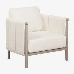 Fotel Ogrodowy Z Bouclé I Aluminium Boleni Bouclé Biały Gardenia - Sklum