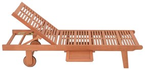 Kremowo-naturalny drewniany leżak ogrodowy San Diego – Garden Pleasure