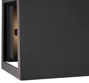 Zewnetrzna Nowoczesny Kinkiet / Lampa scienna czarny z LED IP44 - Edwin Quadro Nowoczesny Oswietlenie zewnetrzne